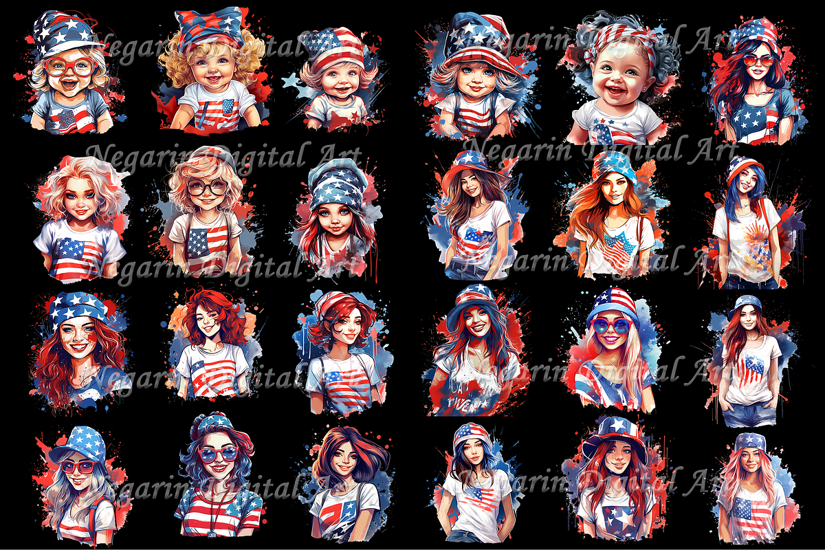 Watercolor 4th of July Clipart, an Object Graphic by Negarin Digital Art (Photo 4 of 11)