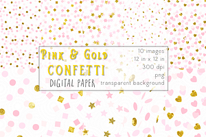 Pink & Gold Confetti