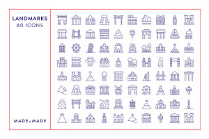 Landmarks Line Icons