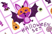 Halloween bats, an Animal Illustration by Ligrenok Art (Thumbnail 1 of 4)