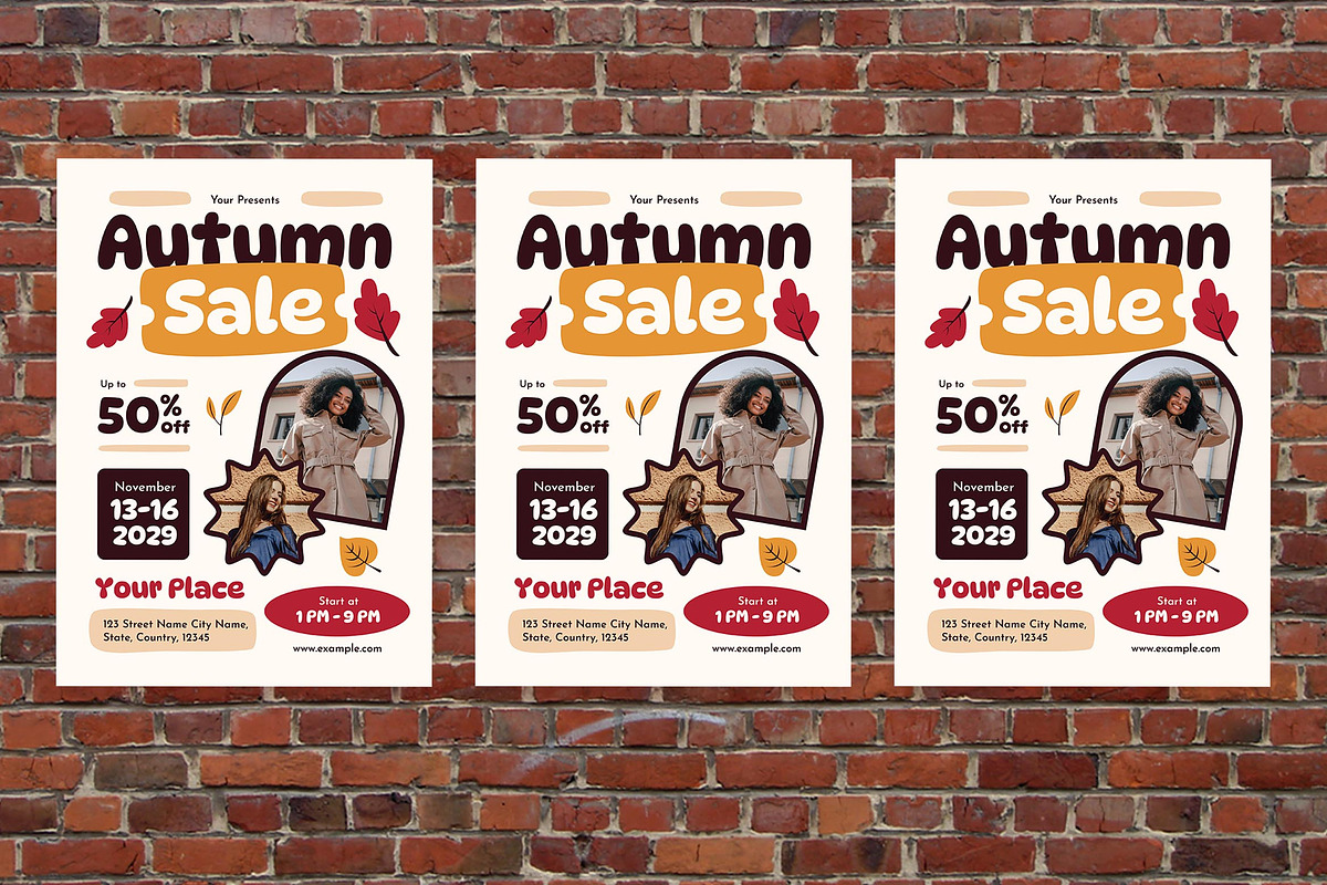Orange Playful Autumn Sale Flyer Set, a Flyer Template by Aiyari Graphic (Photo 3 of 3)