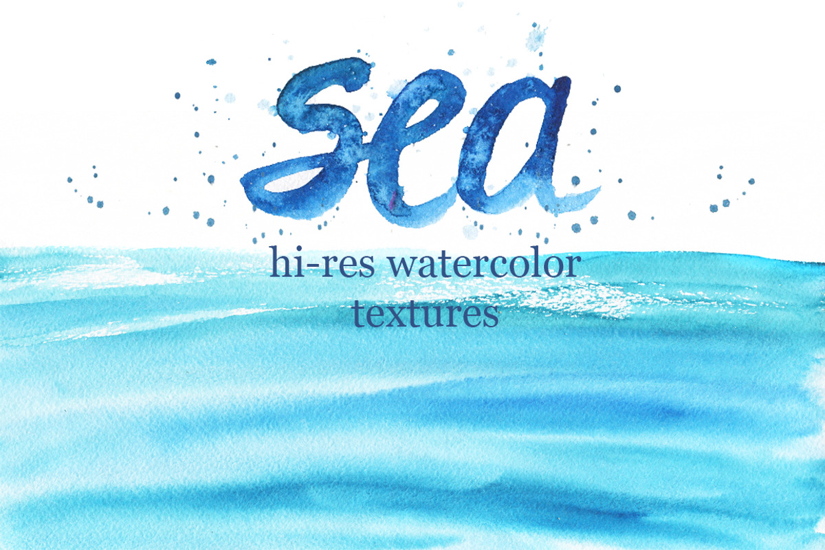 Watercolor Sea Textures, a Texture Graphic by Imaginasty (Photo 1 of 4)