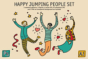 Happy jumping people set, an Object Illustration by Crowhouse (Thumbnail 1 of 5)