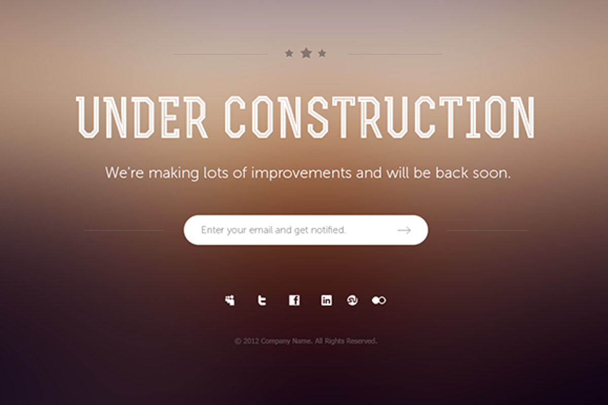 7 Under Construction Page Templates, a Landing Page Template by Prosymbols (Photo 3 of 5)