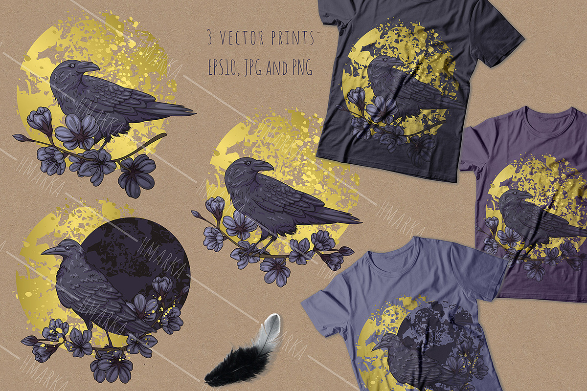 Halloween crows, a Background Graphic by HmarkaShop (Photo 3 of 5)