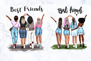 Girlfriends Cliparts, Bundle Clipart