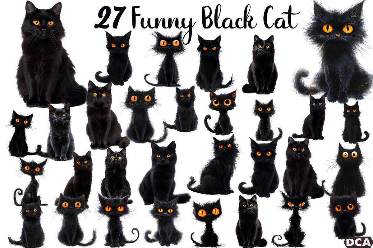 Quirky Funny Black Cat Sublimation, an Illustration by DreamCafeArt (Photo 1 of 3)