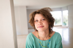 Side view portrait of smiling young, a Person Photo by Imaginarium