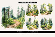 Watercolor Forest Trail PNG Clipart, an Object Illustration by Geniecreativestudio (Thumbnail 4 of 9)