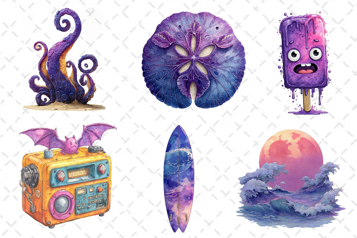 Creepy Summer Beach Clipart, an Illustration by Dream Creation (Photo 2 of 6)