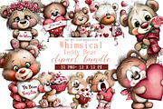 Whimsical Valentine Teddy Bear, an Illustration by DreamArtGraphic (Thumbnail 1 of 4)