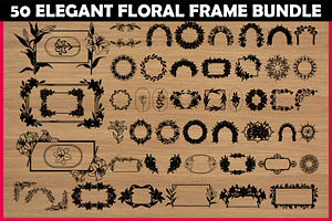 50 Elegant Floral Frame Bundle, an Illustration by BIPLOB EXPERT
