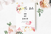 watercolor 8 peonies wedding cards, an Invitation Template by TurquoiseDesign (Thumbnail 4 of 7)