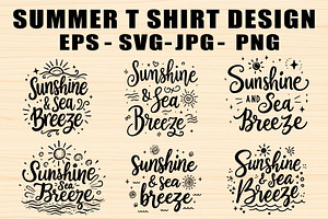 Summer T-Shirt Designs SVG Set, an Object Graphic by jahid234