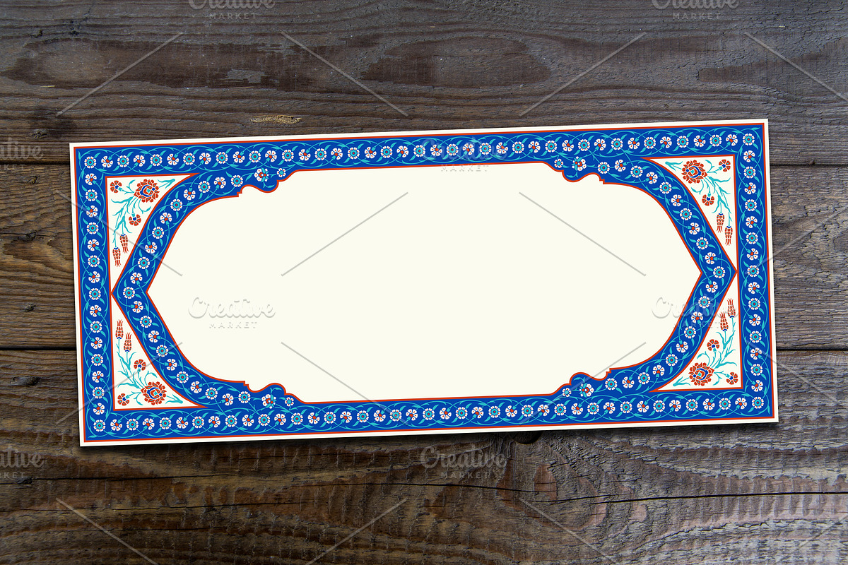 Iznik Floral Frame, a Card Template by Azat1976