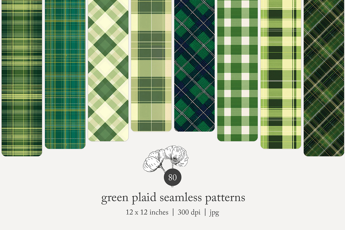 80 green plaid seamless pattern, a Pattern Graphic by Poppy Lane Studio (Photo 1 of 11)