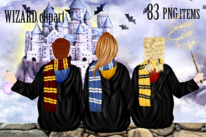 Wizard Clipart,Wizard people,Castle