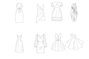 Dresses Set 1 Procreate Brush Stamps