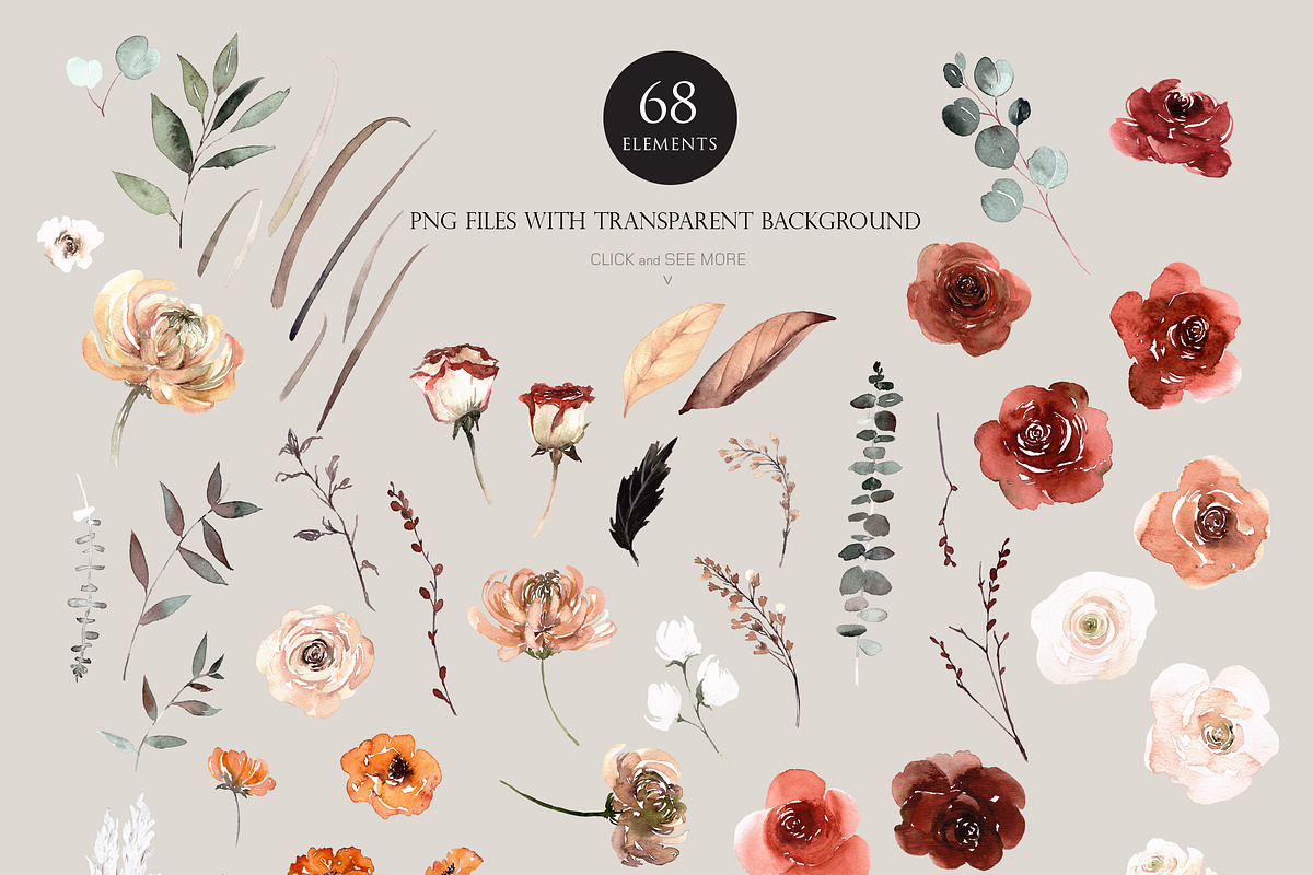 Watercolor flower - Autumn Bohemian, an Illustration by Beigetime (Photo 3 of 10)