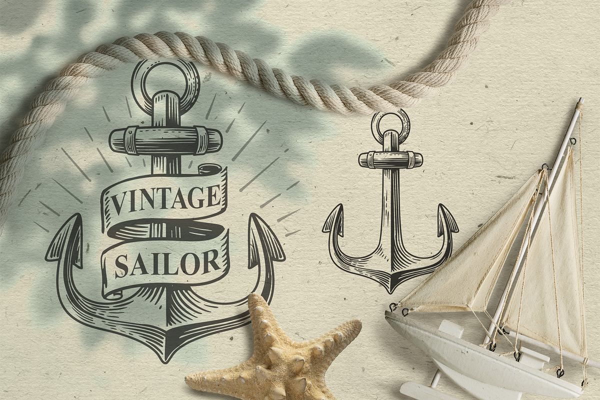Nautical. Mockups, vector, textures., a Texture Illustration by bioraven (Photo 25 of 26)