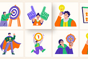 Animated Success Illustration Set, a Person Illustration by Brickclay (Thumbnail 3 of 5)