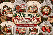 Vintage Christmas PNG Bundle, a Decorative Illustration by ElDesignState (Thumbnail 1 of 13)