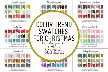 Procreate Christmas Color Palettes