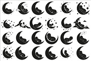Adorable sleeping moon baby decor, an Illustration by Amazin_art (Thumbnail 1 of 25)
