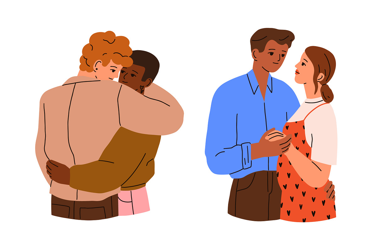 Happy love couples hugging set, a Person Illustration by Good Studio (Photo 5 of 10)