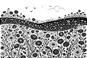 60 Daisy Flower Field Silhouette, a Seasonal Illustration by Amazin_art (Thumbnail 4 of 35)