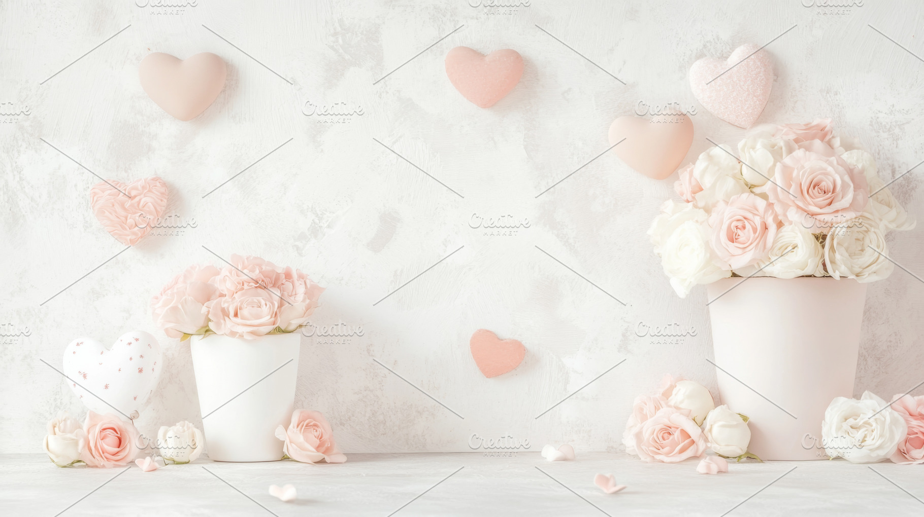 St valentines background with flower, a Photo by Dvoevnore photos