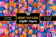 Bright Tulip Flower Seamless Pattern, a Pattern Graphic by Creative Store (Thumbnail 1 of 5)