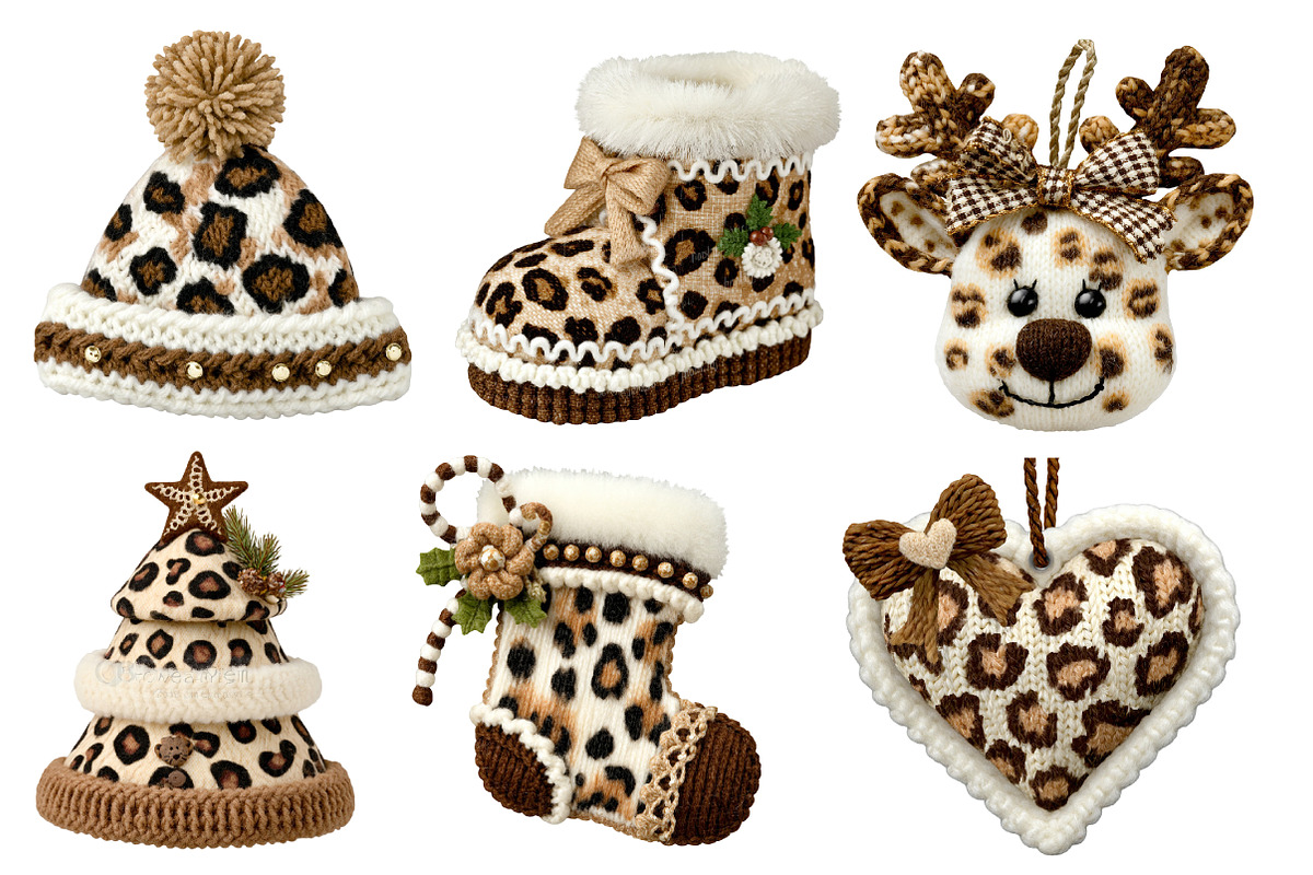 Leopard Print Crochet Christmas PNG, an Illustration by Designworld (Photo 2 of 4)