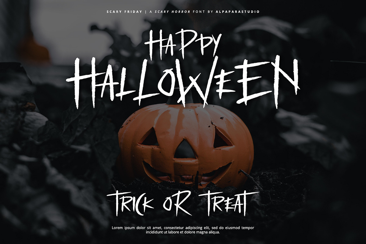 Scary Friday - Horror Display Font, a Script Font by Alpaprana (Photo 8 of 11)