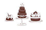 Hand painted bakery line set, a Food Illustration by okskukuruza (Thumbnail 2 of 3)
