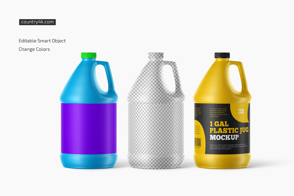 1 Gal Plastic Jug Mockup Set, a Cups & Container Mockup by Country4k (Photo 2 of 4)