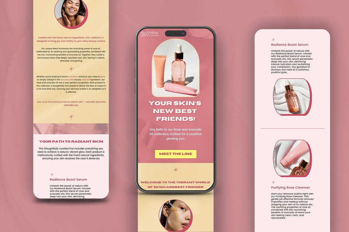 Canva Cosmetic Brand Sales Page, a Landing Page Template by Unalome Design Studio (Photo 3 of 6)