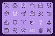 New Year Line Icons Set, an Outline Icon by Adl Studio (Thumbnail 2 of 4)