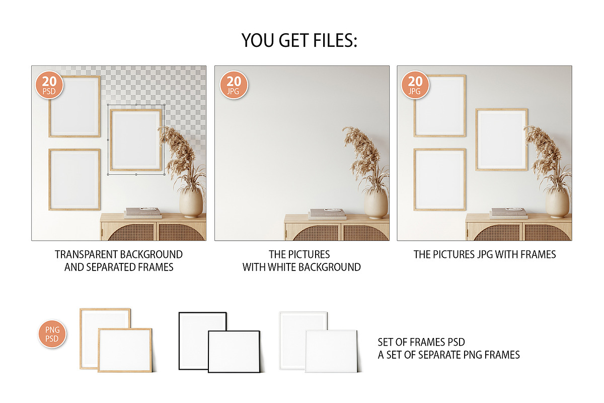 Frame & Wall Mockup Bundle - 6, a Print Template by Yuri-U (Photo 3 of 16)