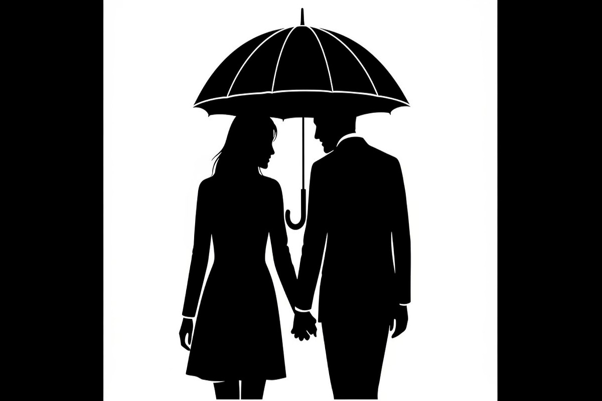 50 Couple Umbrella Silhouette Bundle, an Illustration by Designs_River (Photo 26 of 51)