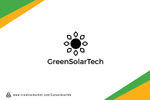 Green Solar Tech Logo Template