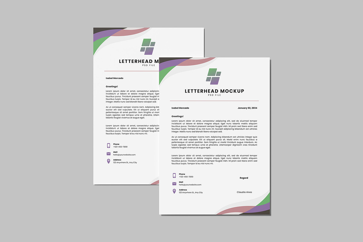 Letterhead Mockup, a Product Mockup by Graphiculon (Photo 2 of 13)