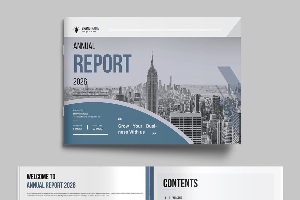 Annual Report Landscape Template | Creative Market