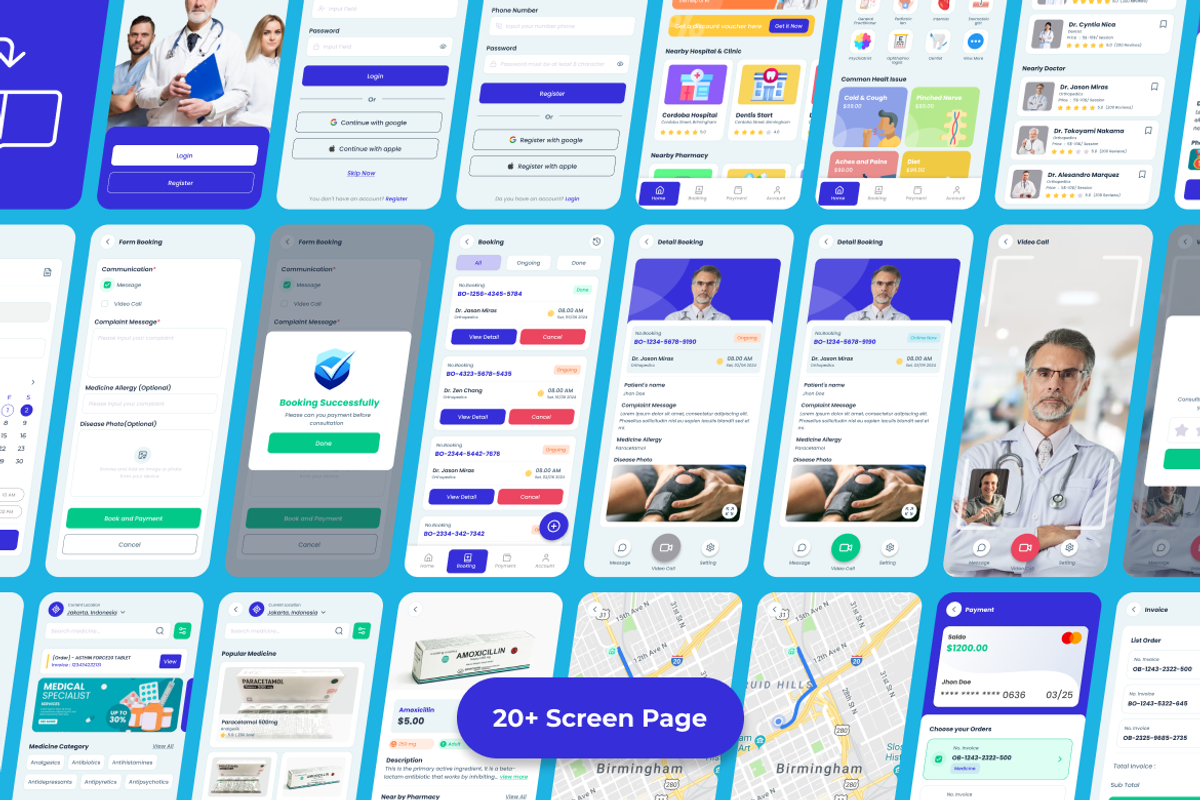 Telehealt App Mobile UI KIT, an App Template by UICreative (Photo 3 of 4)