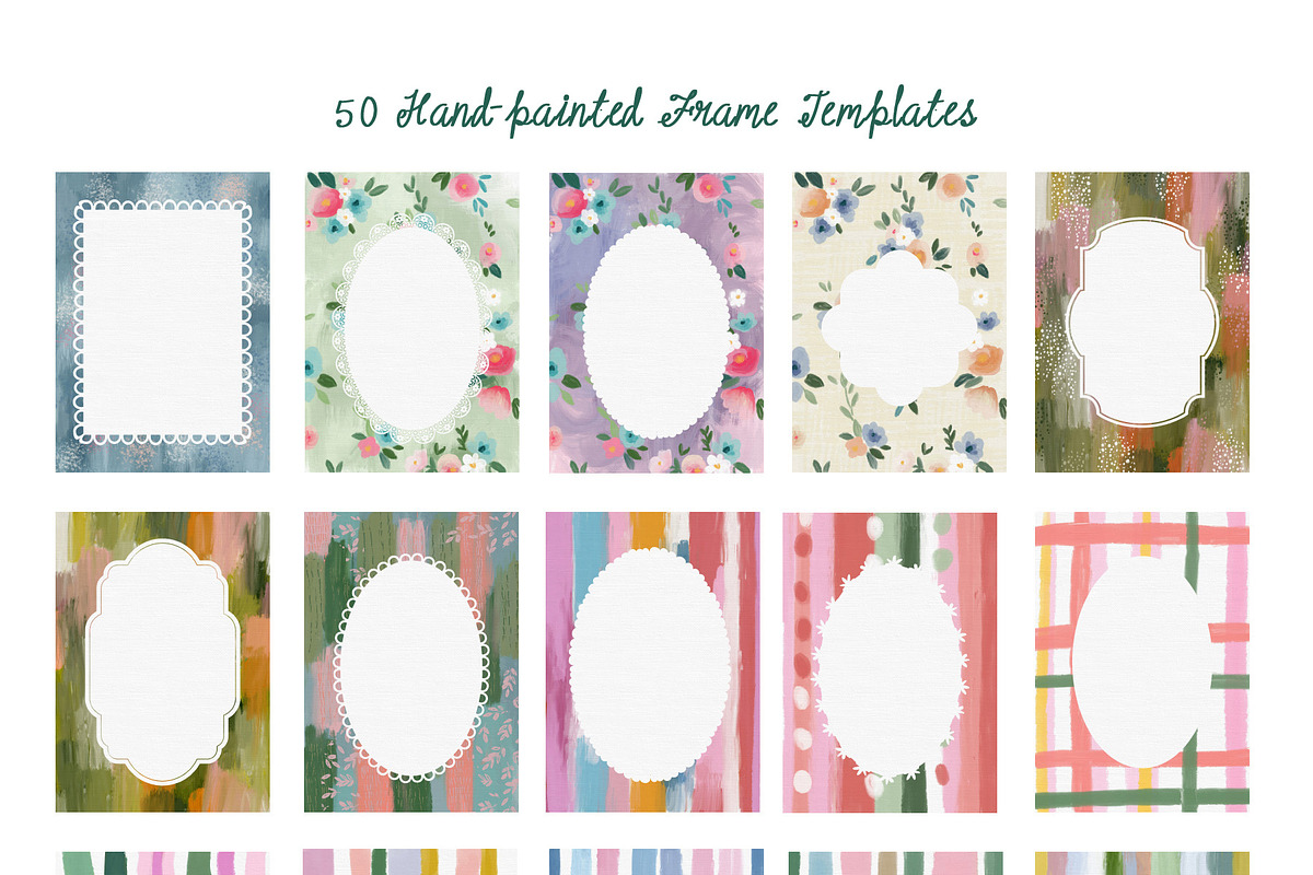 Hand-Painted Backgrounds & Frames, a Background Graphic by Essentially Nomadic (Photo 13 of 16)