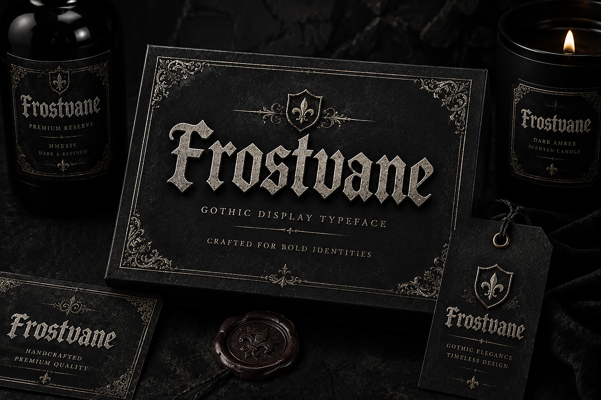 Frostvane — Bold Gothic Blackletter, a Blackletter Font by Wow Magic (Photo 2 of 5)