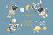 Watercolor Astronaut Space design, an Illustration by designloverstudio (Thumbnail 3 of 3)