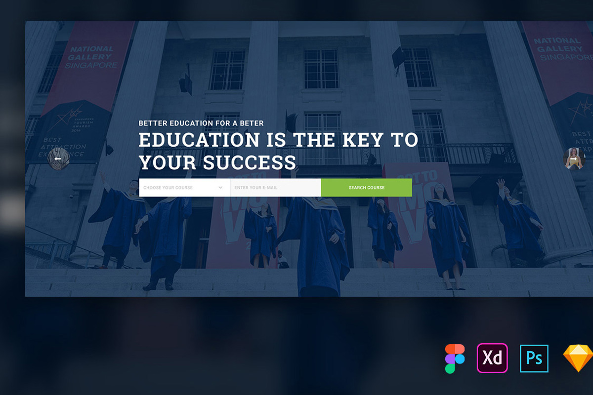 Educational-Banner and Landing Page, a Marketing Template by 3djagan