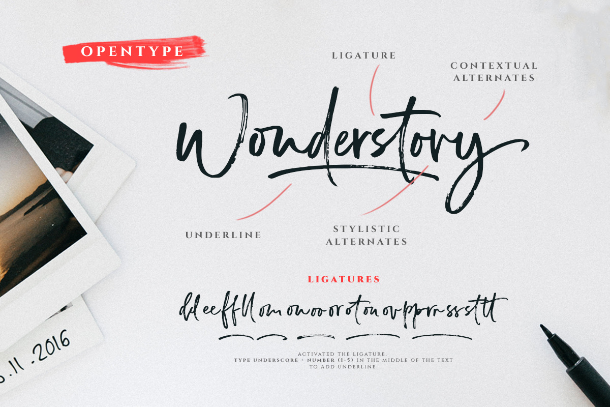 Wonderstory - Brush Script preview 8