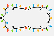 Glowing lightbulb garland frame, a Background Graphic by Worldofvector (Thumbnail 1 of 2)